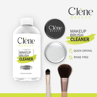 Makeup Brush Cleaner - Makeup Brush Cleaner Solution - Rinse Free - Quick Drying Make up Brush Cleaner - Removes Oily Foundation - Deep Cleaning for Makeup Brushes (8 oz Kit)
