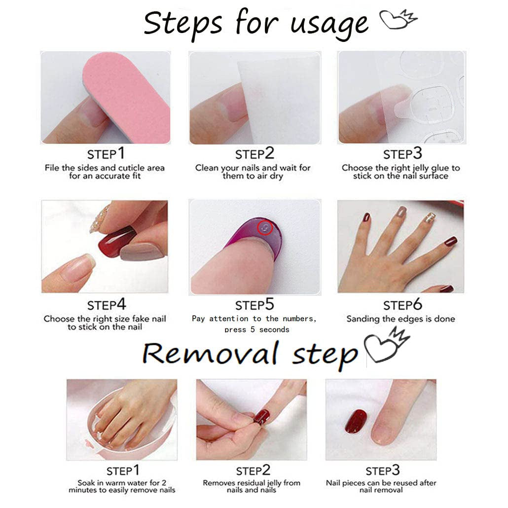 French Tip Press on Nails Almond - Press on Nails Medium, Acrylic Fake Nails Nude 3D Flower Design Nails Clear False Nail Tips-24pcs