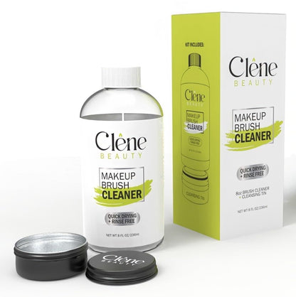 Makeup Brush Cleaner - Makeup Brush Cleaner Solution - Rinse Free - Quick Drying Make up Brush Cleaner - Removes Oily Foundation - Deep Cleaning for Makeup Brushes (8 oz Kit)